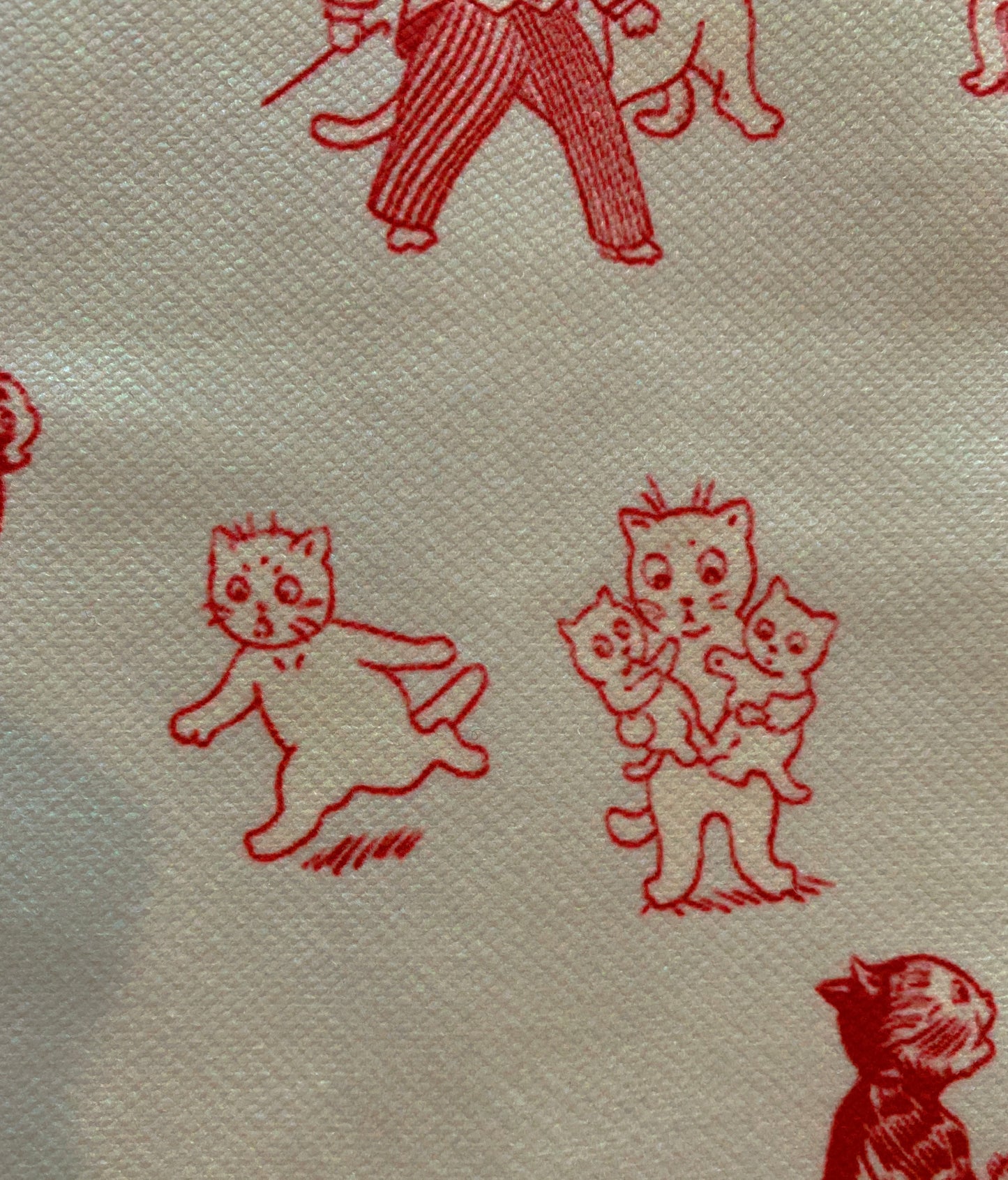 Cat family velvet chino cotton-linen placemat